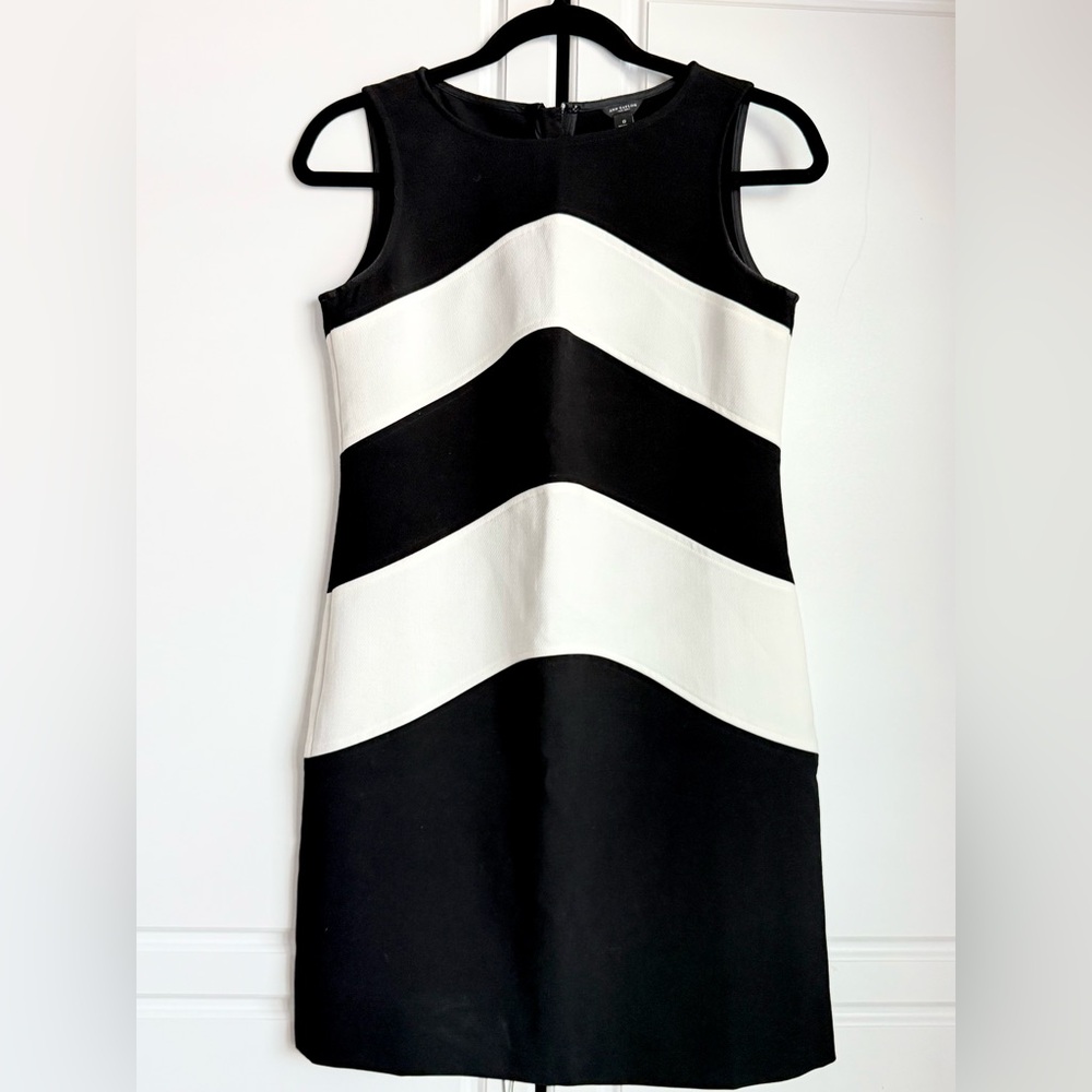 Ann Taylor Black and White Striped Mini Dress - Size 0